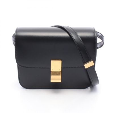 セリーヌ CELINE クラシック ボックス スモール ショルダーバッグ バッグ レザー レディース ブラック系 189183 【中古】