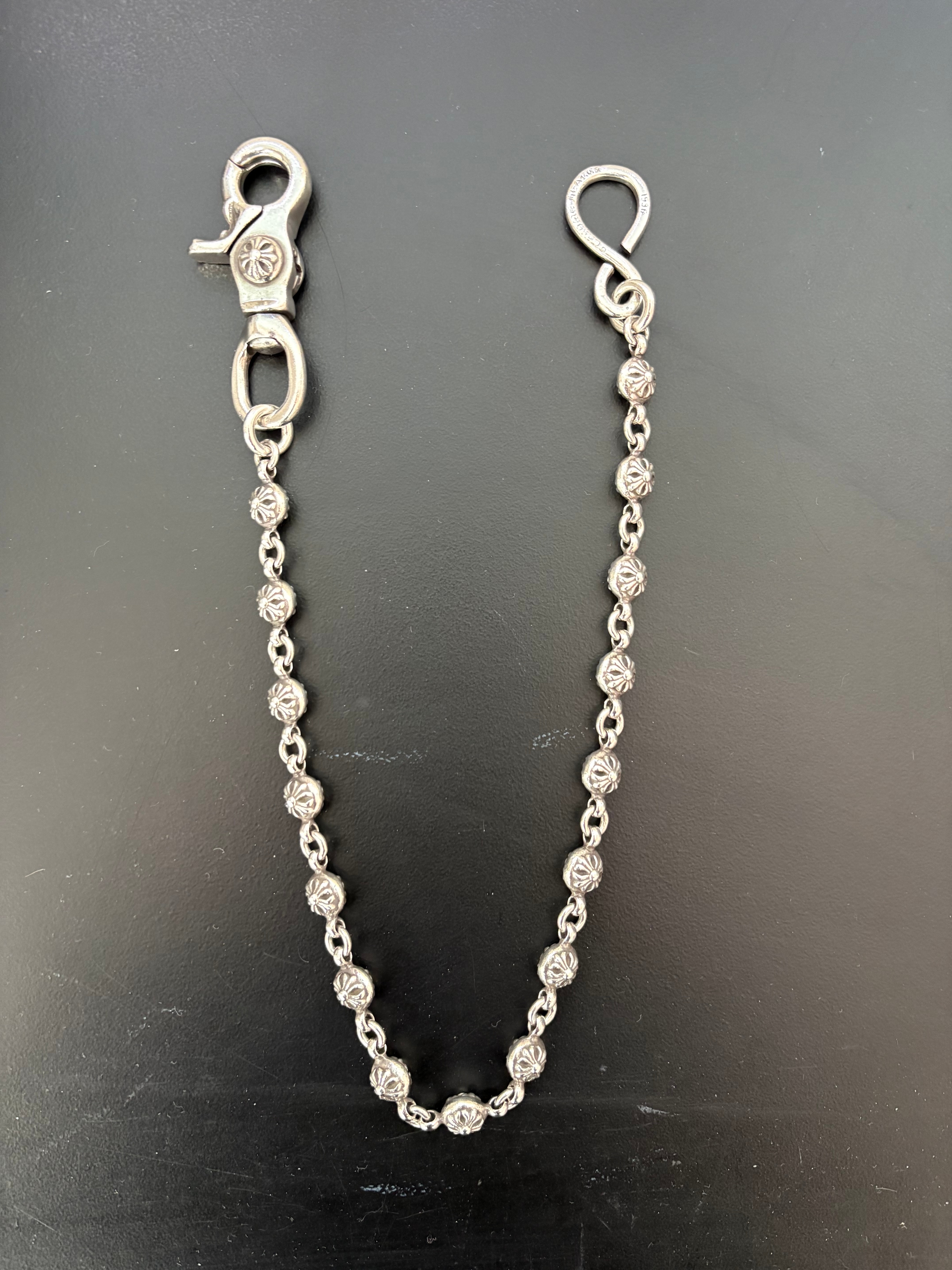 Chrome Hearts 1 Clip #1 Cross Ball Wallet Chain Short "Silver"