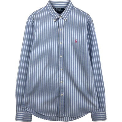 古着 ラルフローレン Ralph Lauren SLIM FIT スリムフィット 長袖 ボタンダウンストライプシャツ メンズM相当/eaa634853