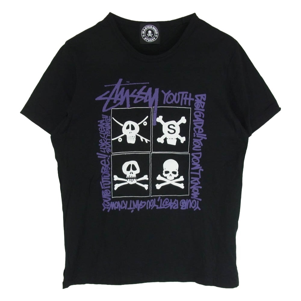 STUSSY ステューシー Tシャツ 13SS SMD2-TS06-05-B × mastermind JAPAN マスターマインドジャパン dreaming ドリーミング スカル プリント Tシャツ 半袖カットソー ブラック系 L【中古】