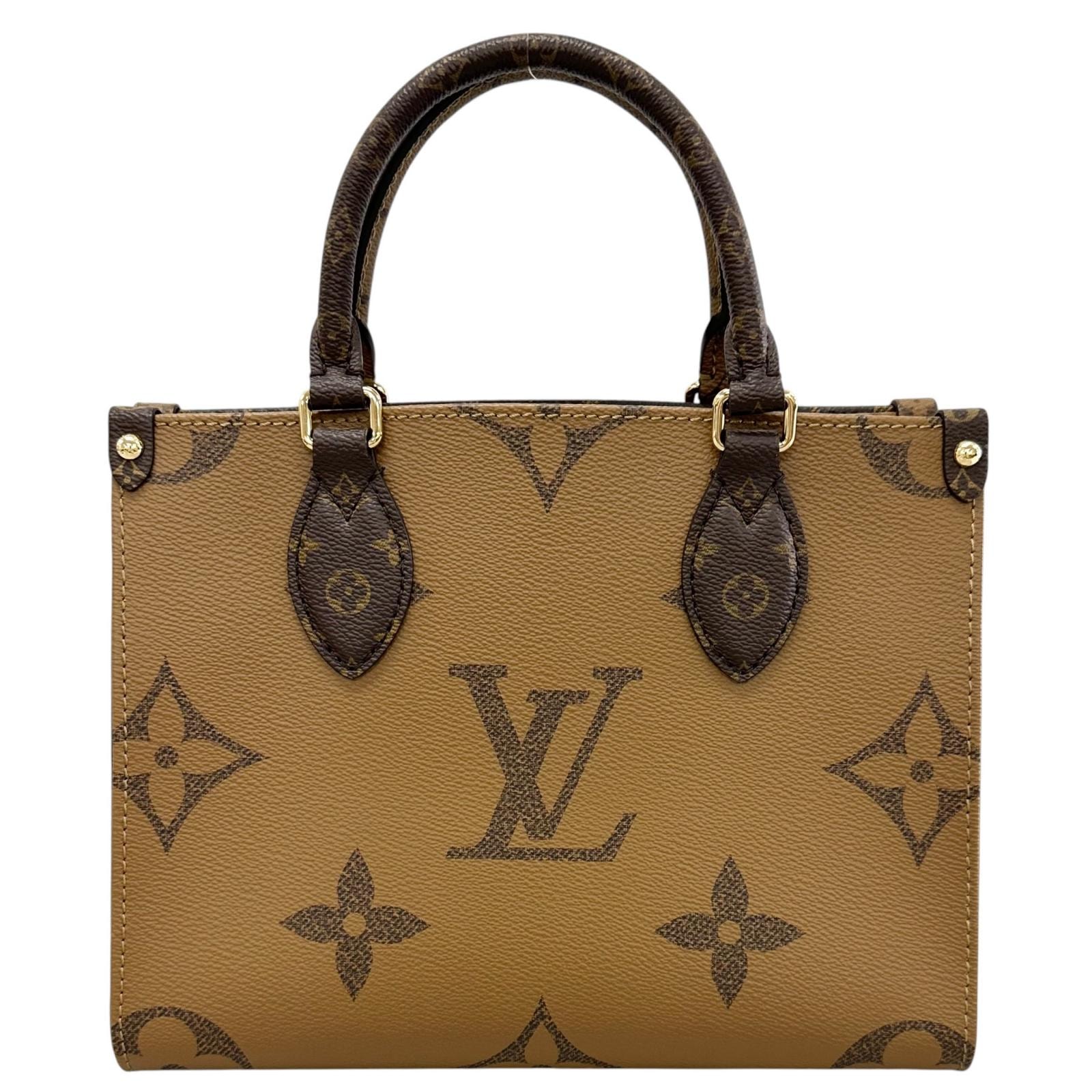 美品 LOUIS VUITTON ルイ・ヴィトン オンザゴーPM M46373 ハンドバッグ モノグラムキャンバス ブラウン レディース【中古】