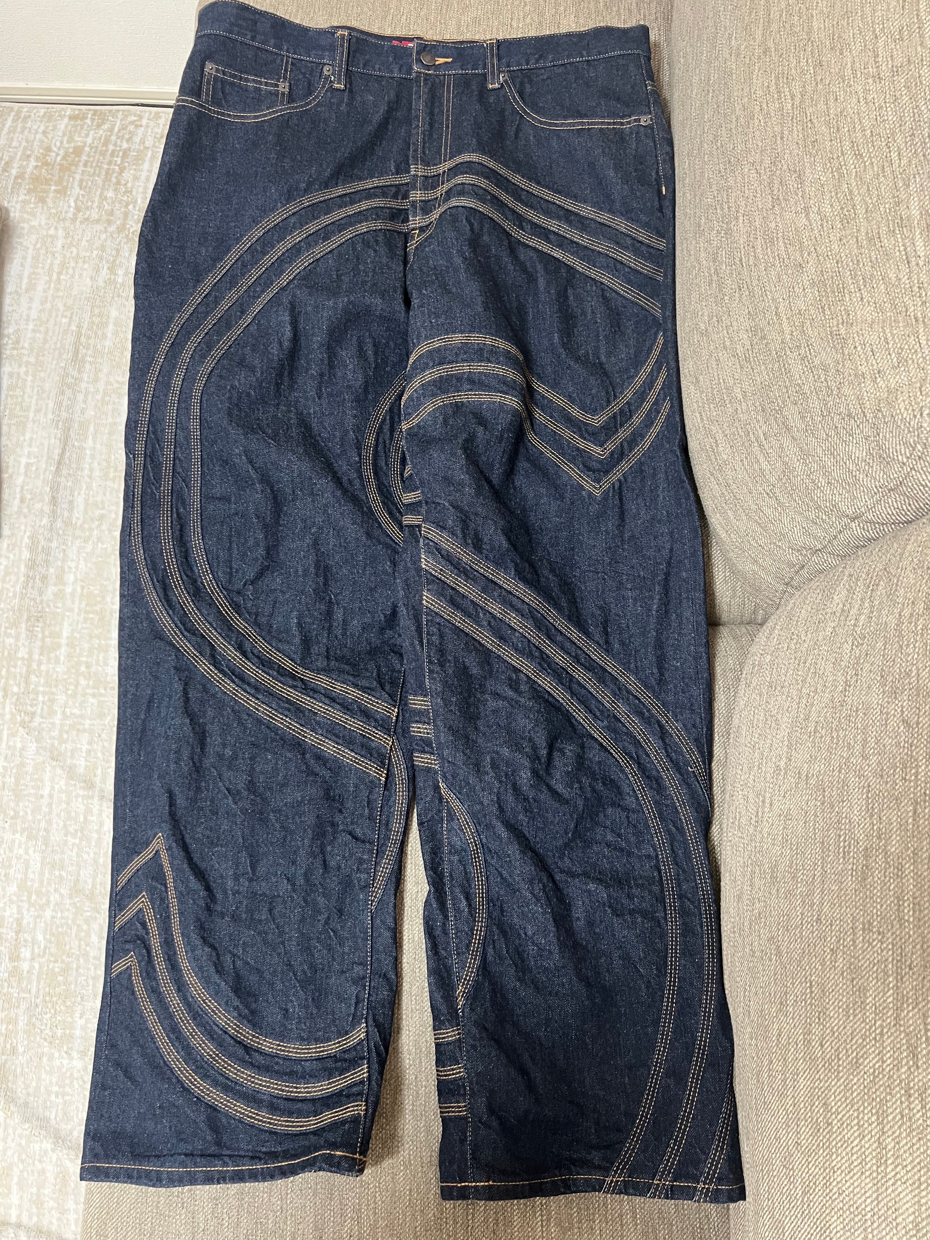 Supreme S Logo Rigid Baggy Jean "Rigid Indigo"