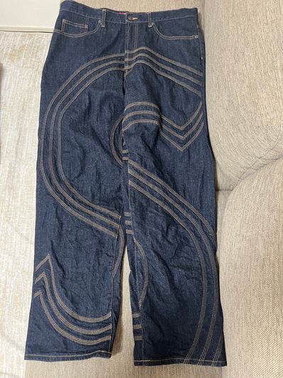 Supreme S Logo Rigid Baggy Jean "Rigid Indigo"