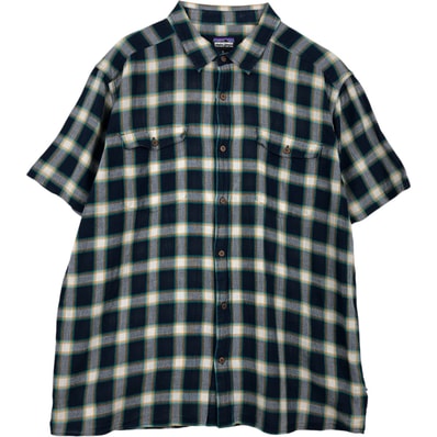 古着 パタゴニア Patagonia 52931SP17 半袖 コットン チェックシャツ ボックスシャツ メンズXL相当/eaa641442