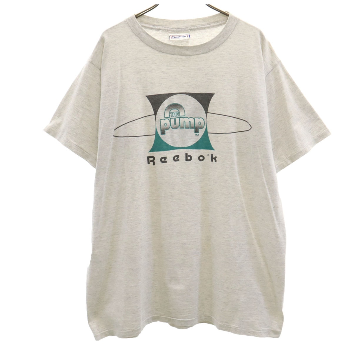 Reebok リーボック 90s USA製 オールド THE pump 半袖 Tシャツ L グレー シングルステッチ