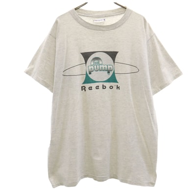 Reebok リーボック 90s USA製 オールド THE pump 半袖 Tシャツ L グレー シングルステッチ