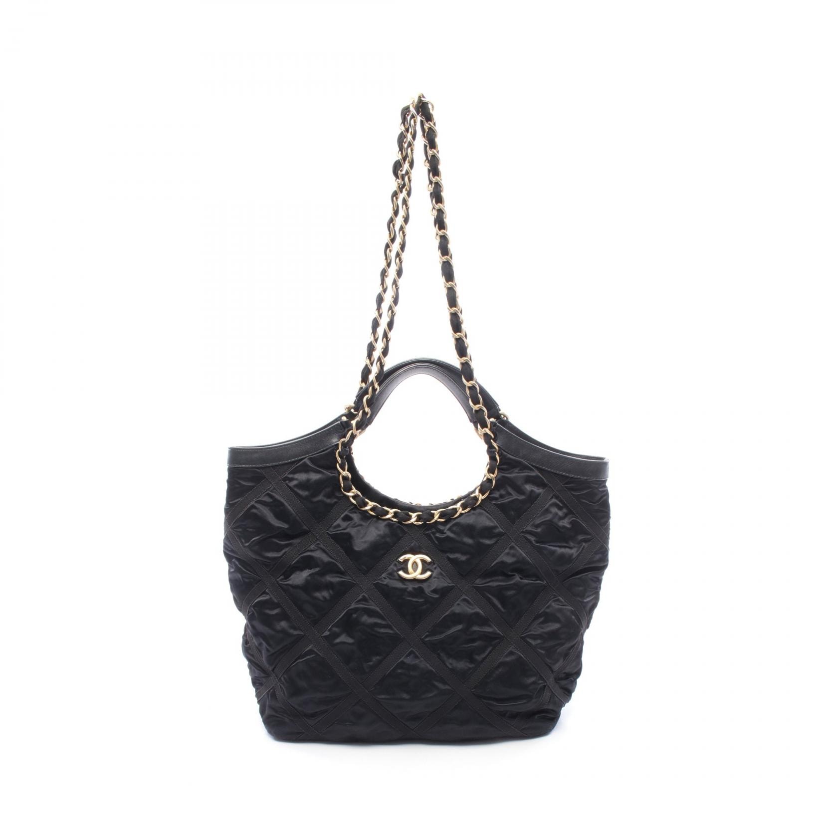 シャネル CHANEL マトラッセ 2WAY トートバッグ バッグ ファブリック レザー レディース ブラック系 AS3152 【中古】