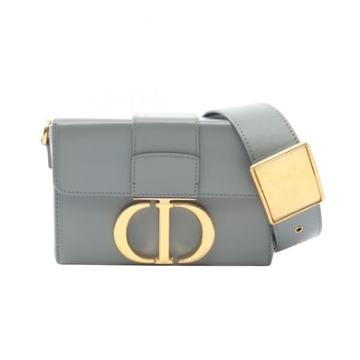 ディオール Dior 30 MONTAIGNE モンテーニュ ボックス ショルダーバッグ バッグ レザー レディース グレー系 【中古】