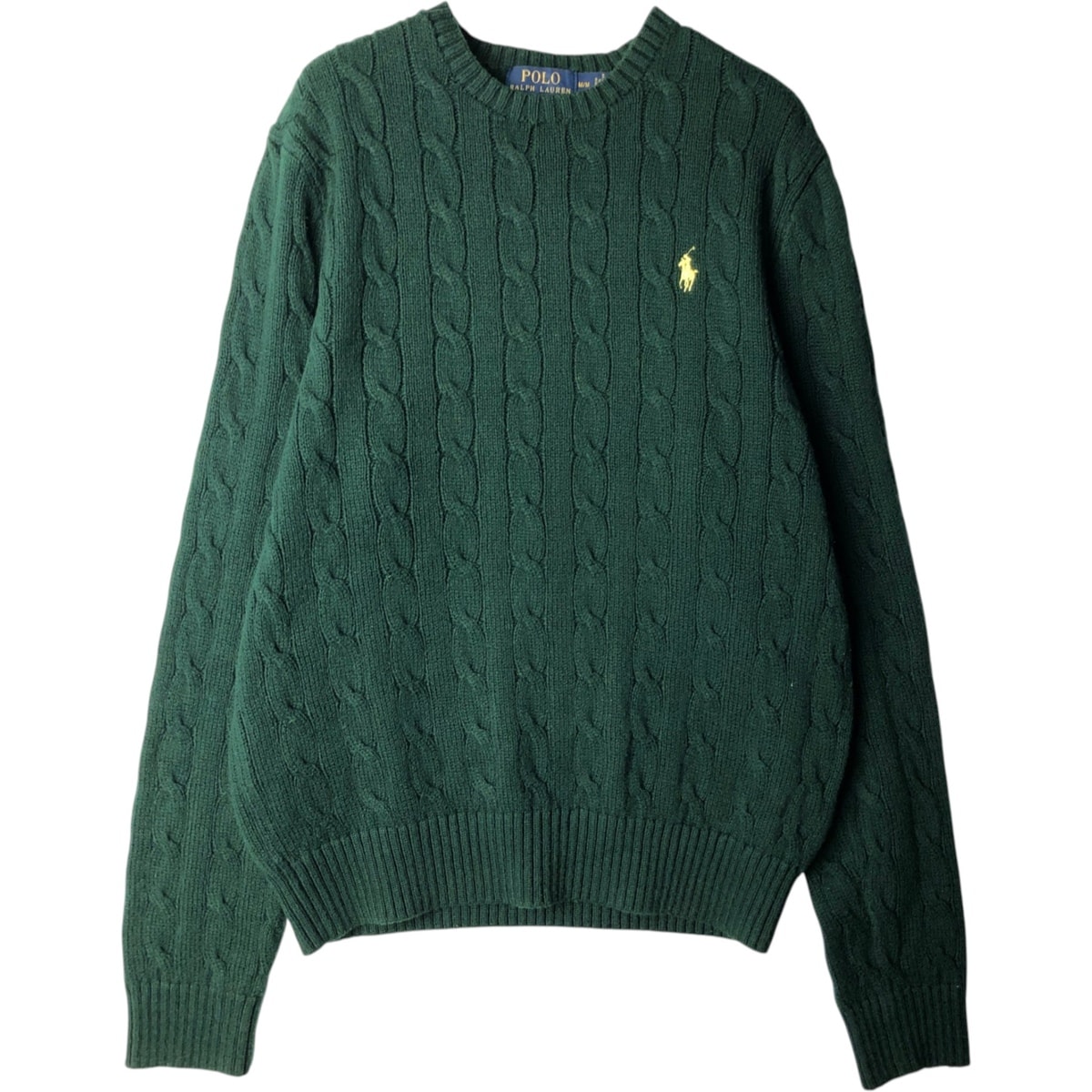 古着 ラルフローレン Ralph Lauren POLO RALPH LAUREN ケーブル編み コットンニットセーター メンズM相当/eaa619613
