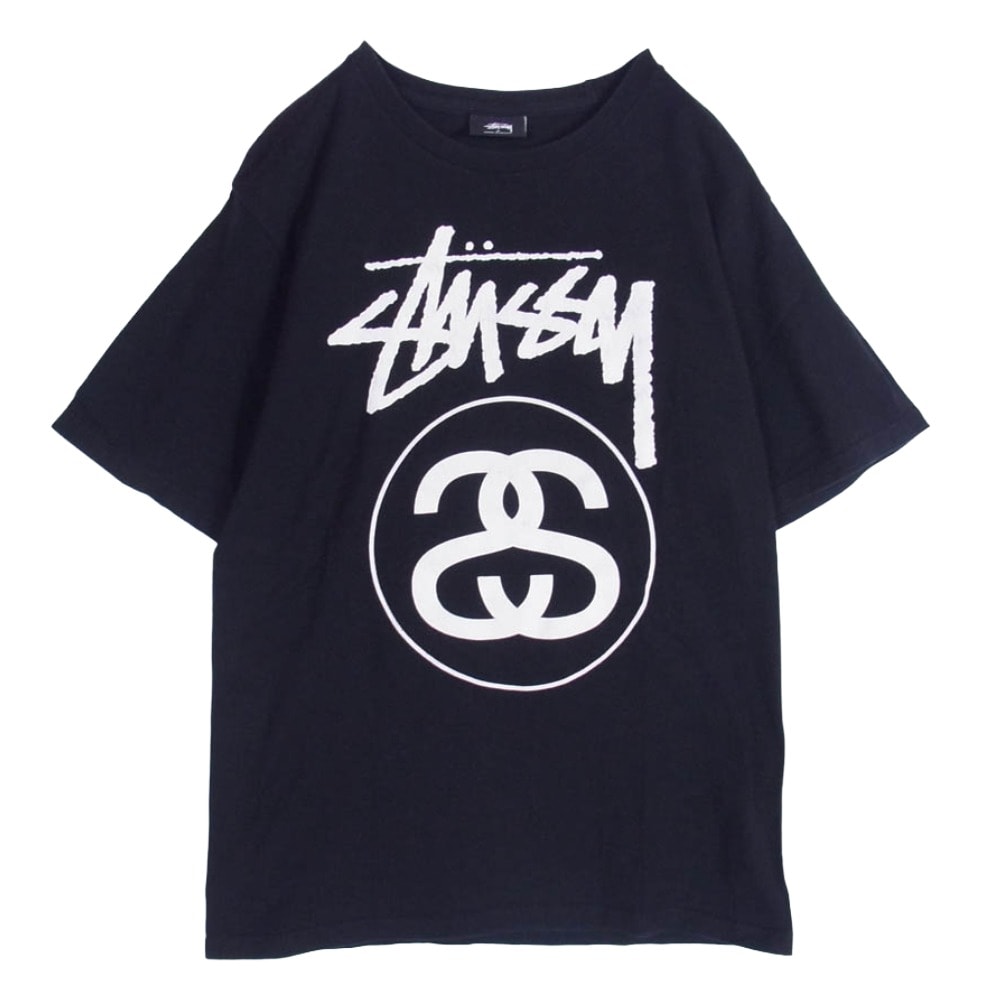 STUSSY ステューシー Tシャツ メキシコ製 SSリンク ロゴ ストックロゴ Tシャツ 半袖カットソー ブラック系 S【中古】