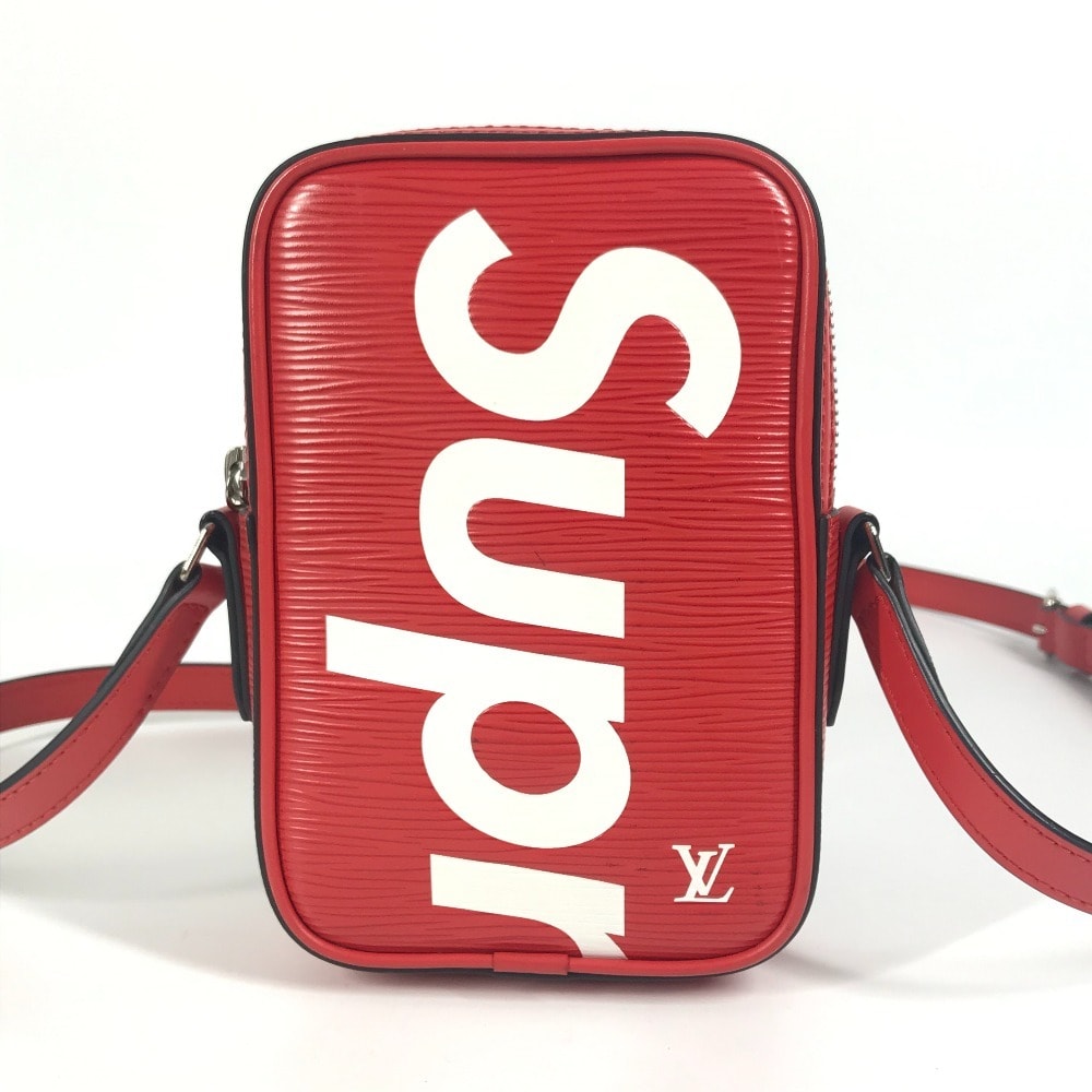 ルイヴィトン LOUIS VUITTON ダヌーブPPM M53434 エピシュプリーム Supreme コラボ カバン 斜め掛け ポシェット ショルダーバッグ エピレザー レッド 美品