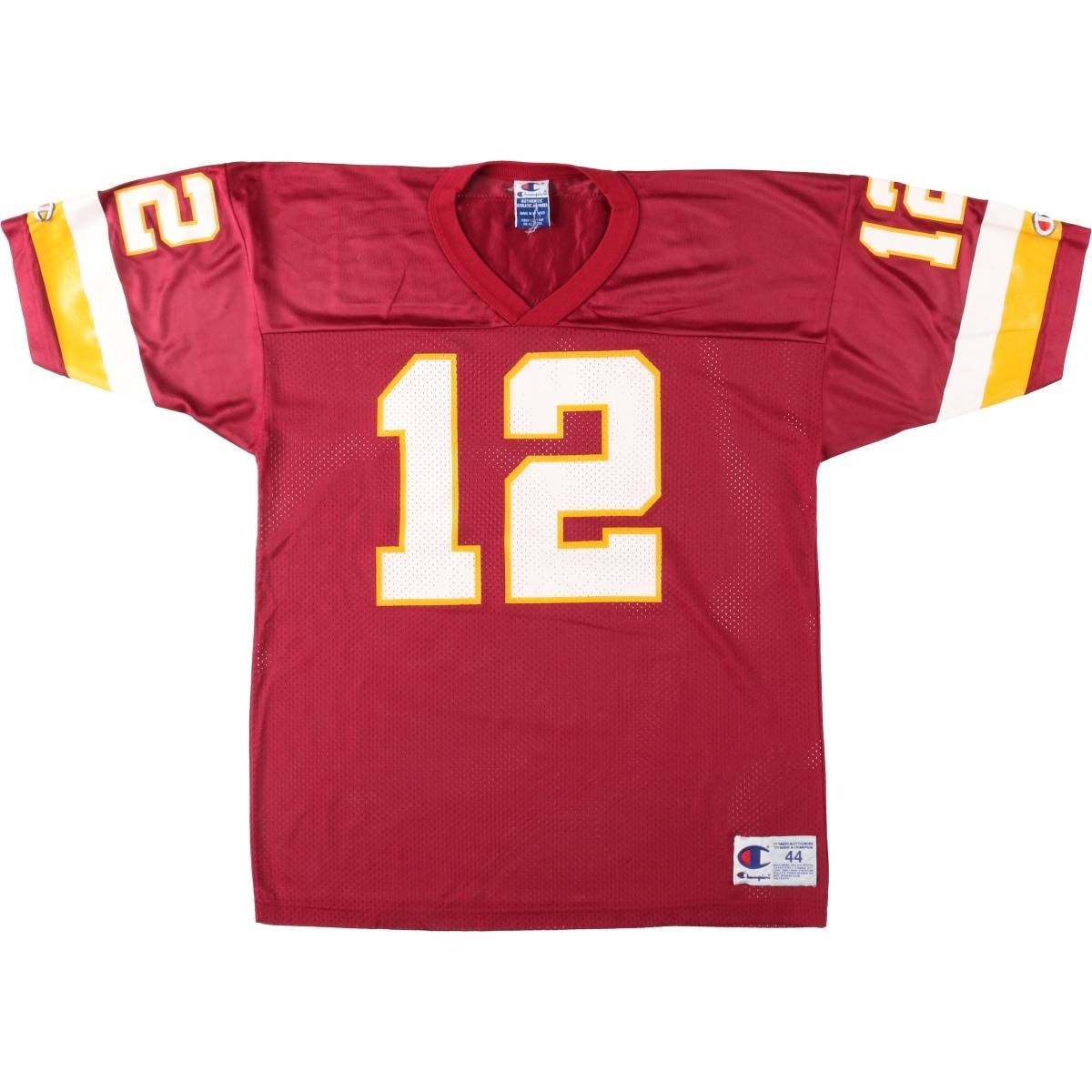 古着 90年代 チャンピオン Champion NFL WASHINGTON REDSKINS Vネック メッシュ ワシントンレッドスキンズ フットボール五分袖Tシャツ メンズL相当 ヴィンテージ/eaa662635