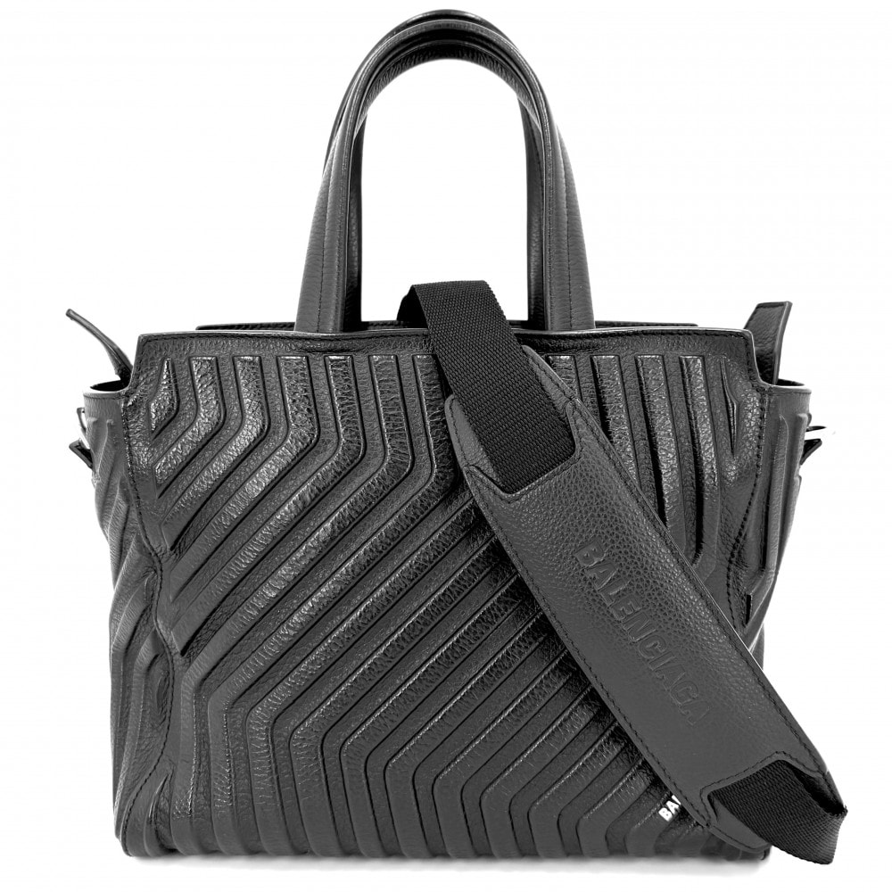 BALENCIAGA バレンシアガ 2WAY カー ジップ スモール ハンドバッグ ショルダーバッグ 肩掛け 斜め掛け トートバッグ 715048 レザー ブラック 黒 ブラック金具 レディース【中古品】