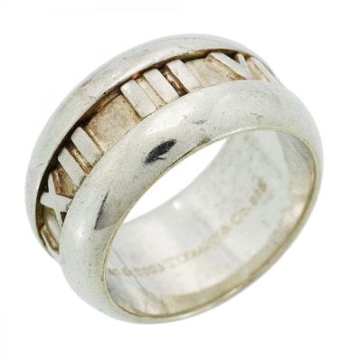 【6jdb0447-k】ティファニー リング アトラス シルバー925 8号【中古】レディース