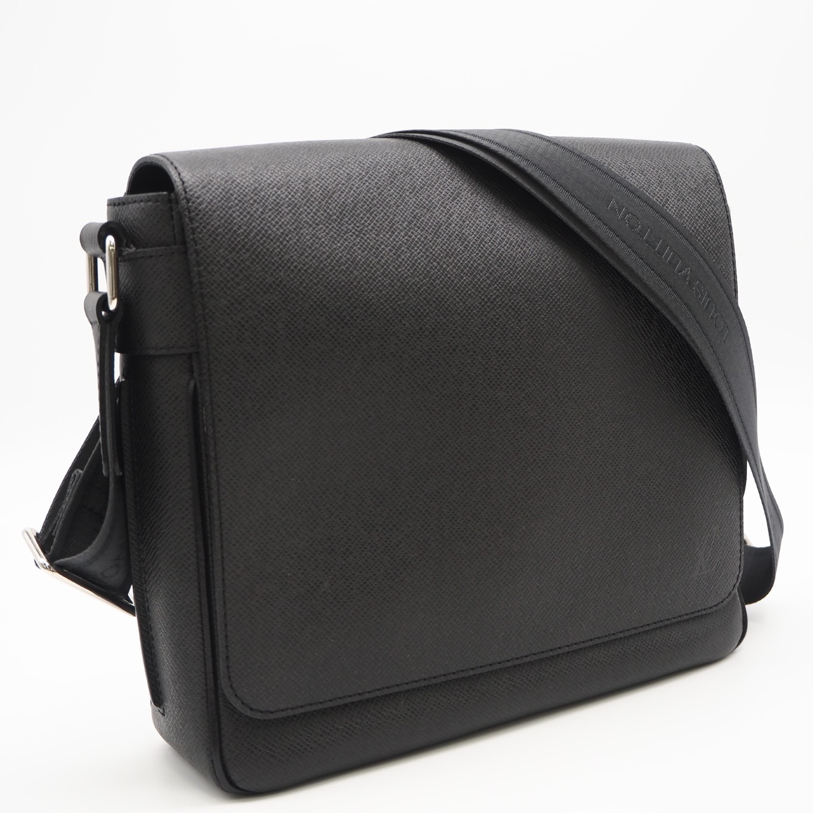 美品 LOUIS VUITTON ルイ・ヴィトン タイガ ロマンPM M32852 ショルダーバッグ ブラック カーフレザー メンズ