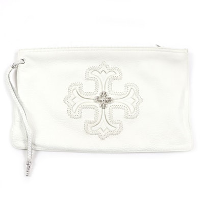 Chrome Hearts Filigree Plus Clutch Bag Leather SV925 "White"