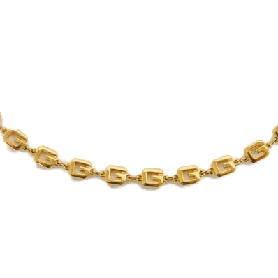 ジバンシー Gロゴ チェーン GP スクエアG 60cm パリニューヨーク ヴィンテージ オールド Gマーク メッキ ゴールド ネックレス