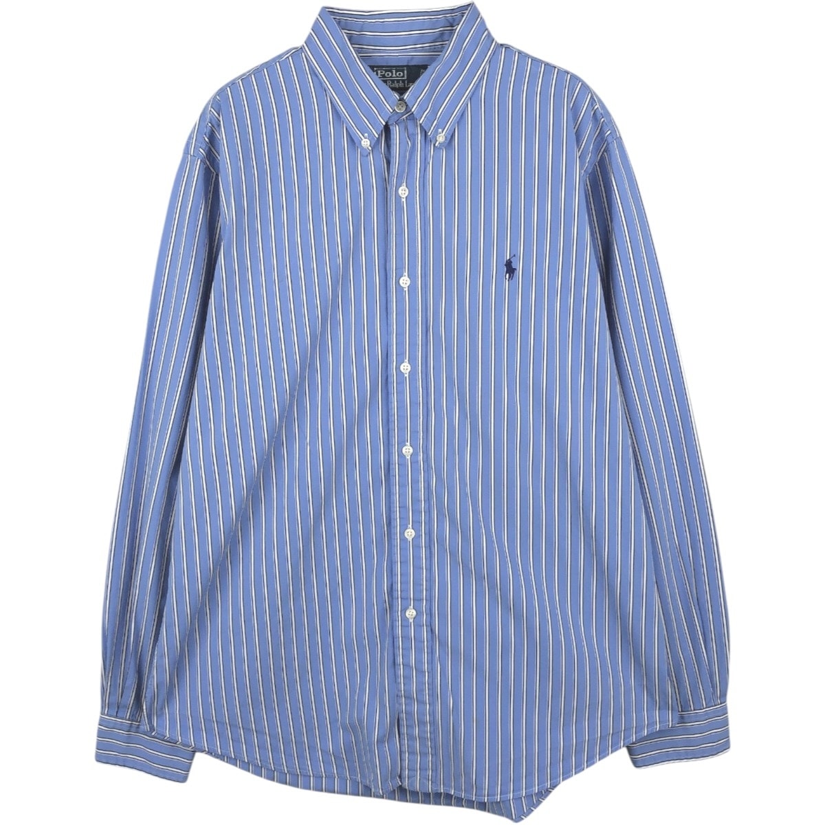 古着 ラルフローレン Ralph Lauren POLO by Ralph Lauren CUSTOM FIT 長袖 ボタンダウンストライプシャツ メンズL相当/eaa662040