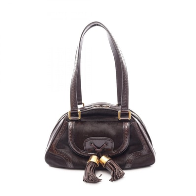 セリーヌ CELINE ショルダーバッグ バッグ レザー レザー レディース ブラウン系 【中古】