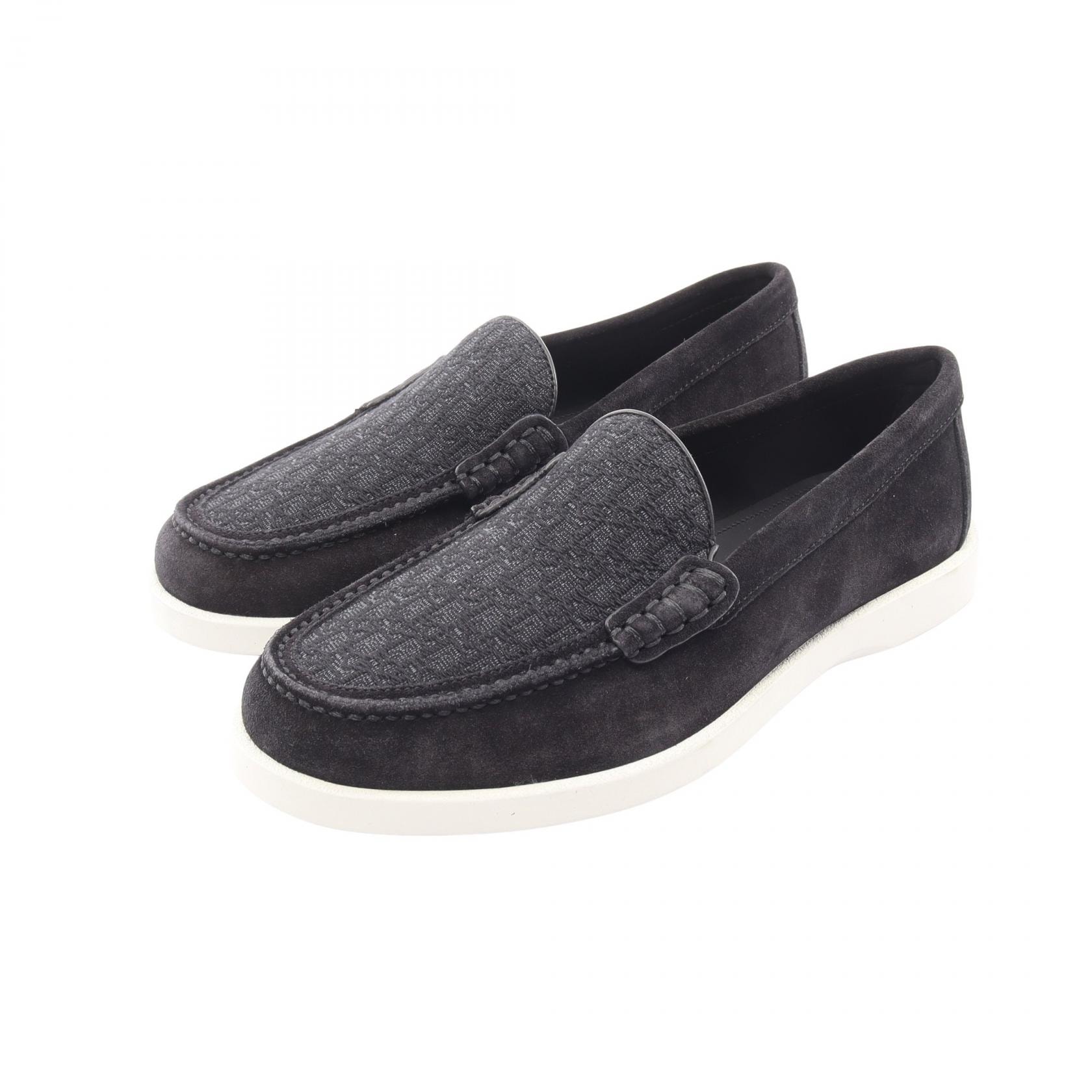 ディオール Dior Dior Granville オブリークジャカード ローファー 靴 スウェード キャンバス メンズ ブラック系 【中古】
