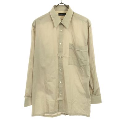 Christian Dior クリスチャンディオール 90s オールド 長袖 コットンシャツ 38-78 ベージュ