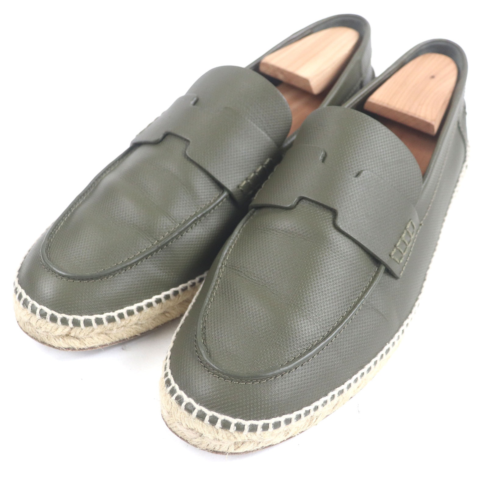 美品 エルメス モカシン トリップ カーキ メンズ 41