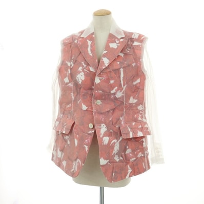 【中古】コムデギャルソン COMME des GARCONS 2025年春夏 3B カジュアルジャケット ホワイトxレッド【サイズS】【レディース】