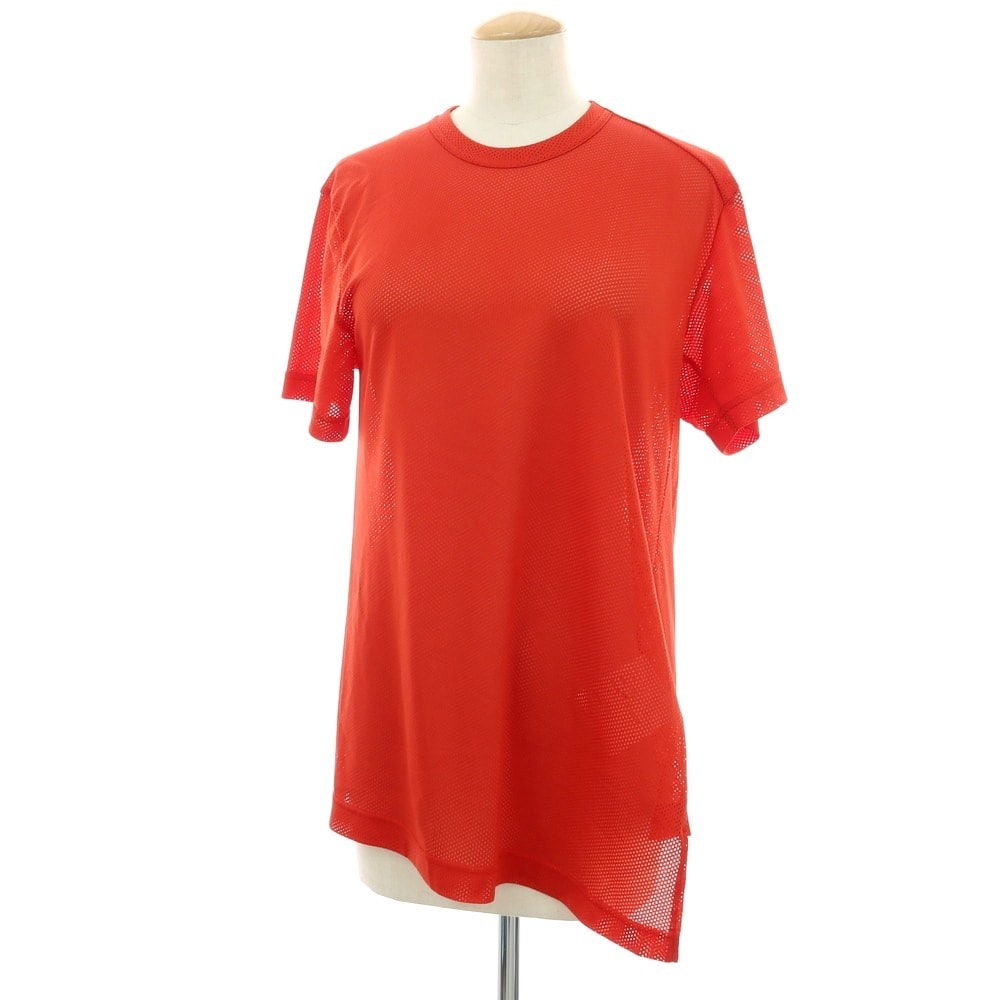 【中古】コムデギャルソン COMME des GARCONS 2025年春夏 ポリエステル メッシュ クルーネック 半袖Tシャツ レッド【サイズS】【レディース】