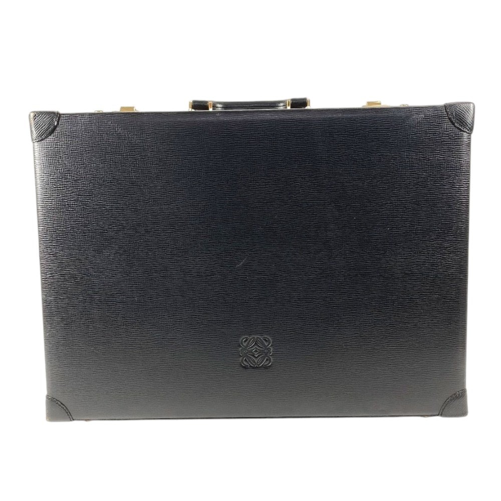 ロエベ LOEWE ロゴ アナグラム アタッシュケース ヴィンテージ カバン トートバッグ ビジネスバッグ BOX ハンドバッグ レザー ブラック
