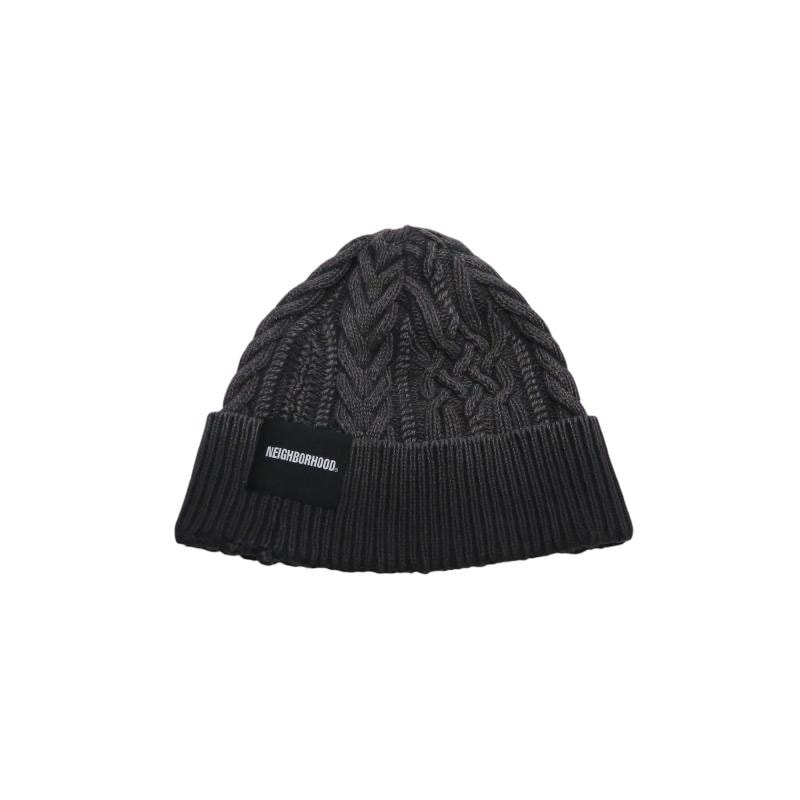NEIGHBORHOOD Washed Cable Beanie "Black"