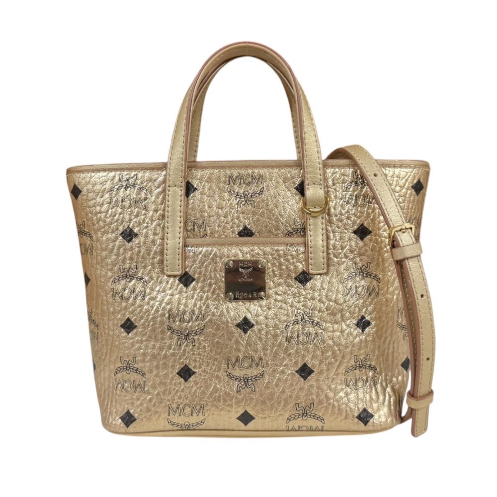 エム・シー・エム ショルダーバッグ レザー ゴールド レディース MCM  中古