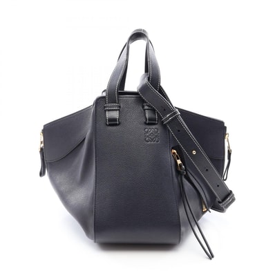 ロエベ LOEWE HAMMOCK SMALL ハンモック スモール 2WAY ハンドバッグ バッグ レザー レディース ネイビー系 / ブラック系 【中古】