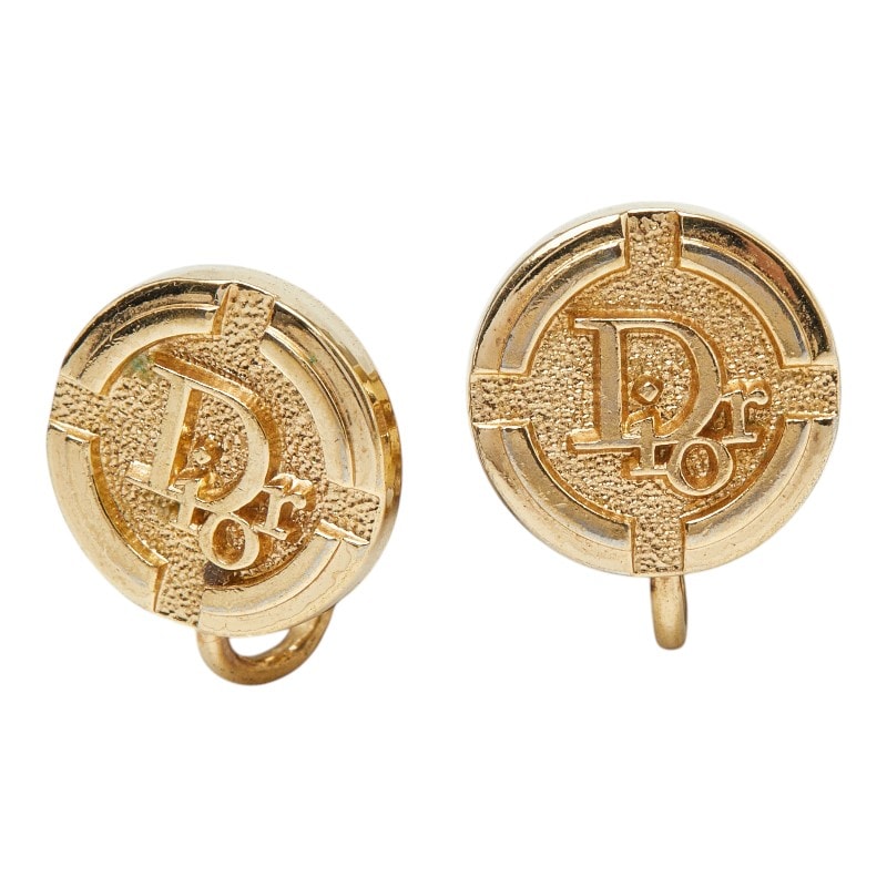 ディオール ヴィンテージ ロゴ イヤリング ゴールド メッキ レディース Dior 【中古】