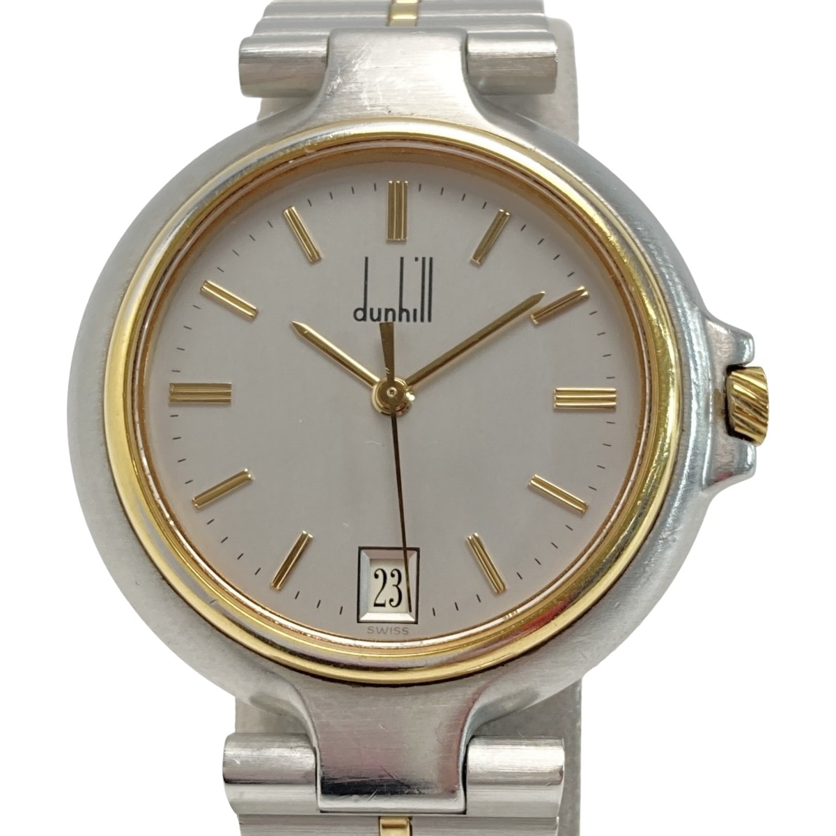 ☆☆dunhill ダンヒル ミレニアム デイト シルバー クォーツ レディース 腕時計 millennium