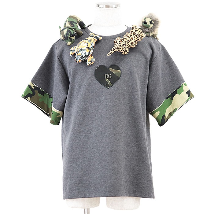 美品 ドルチェアンドガッバーナ ダンボールニット ジャージー ぬいぐるみ 半袖Ｔシャツ レディース グレー S DOLCE&GABBANA