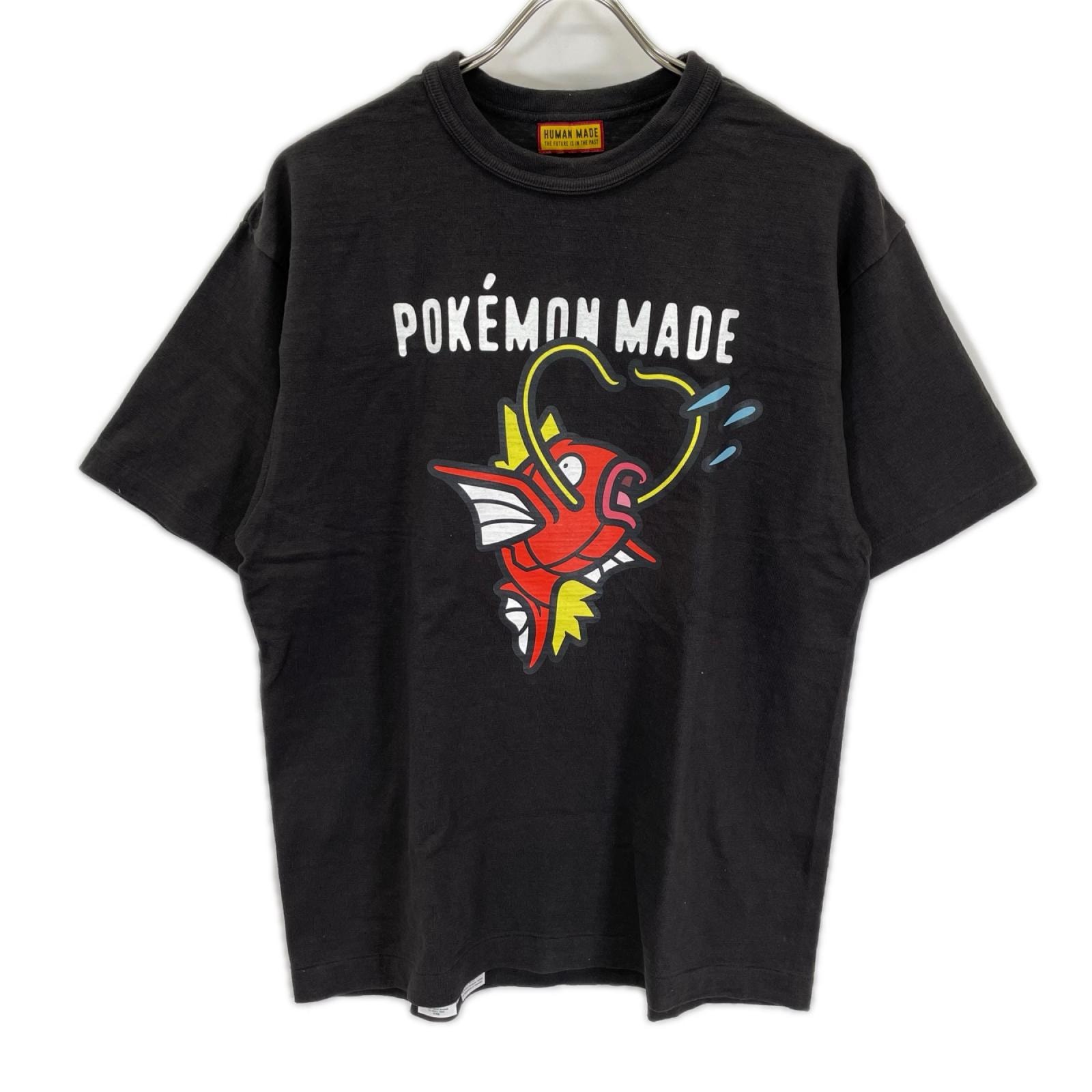 ヒューマンメイド ×ポケモンメイド ブラック グラフィック コイキング Tシャツ L