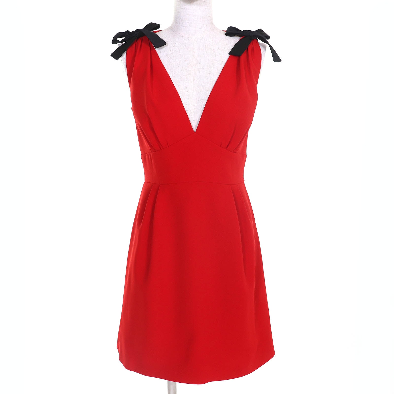 良品 ミュウミュウ
 ワンピース cady dress レッド ブラック レディース 38 MF2364 4KT