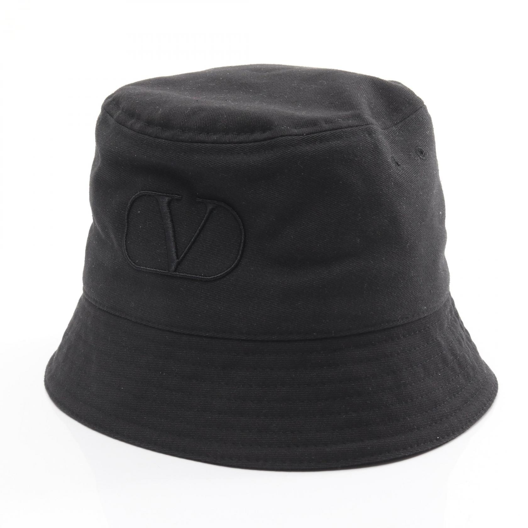 ヴァレンティノ・ガラヴァーニ Valentino Garavani Vロゴ ハット 帽子 コットン メンズ ブラック系 【中古】