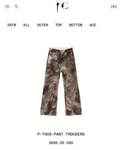Diesel x Thug Club P-Thug-Pant Pants In Crinkled Camo Canvas "Brown/Green"