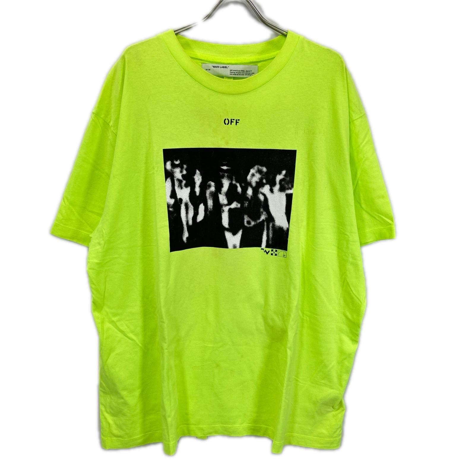 オフホワイト 蛍光 半袖 Tシャツ L