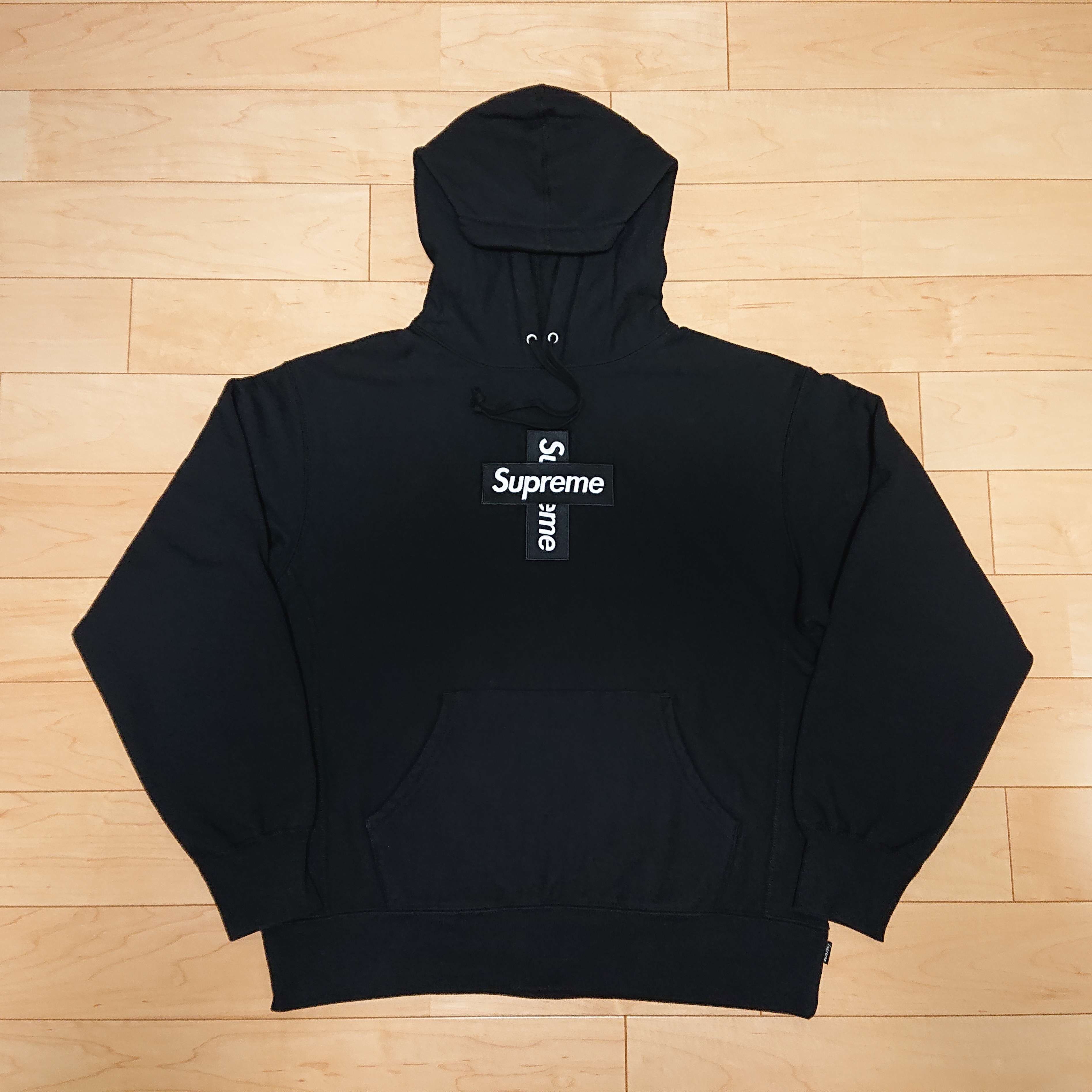 Supreme Cross Box Logo Hooded Sweatshirt "Black"