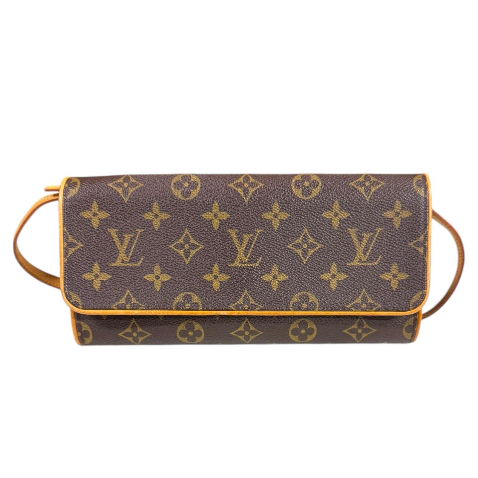ルイヴィトン ポシェットツインGM モノグラム ショルダーバッグ モノグラムキャンバス M51852 ブラウン レディース LOUIS VUITTON  中古