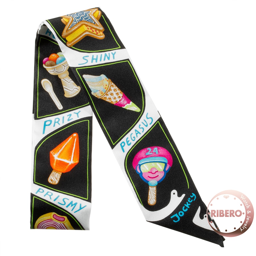 エルメスHERMES 動物柄 アイスクリーム スカーフ トゥイリー ツイリー