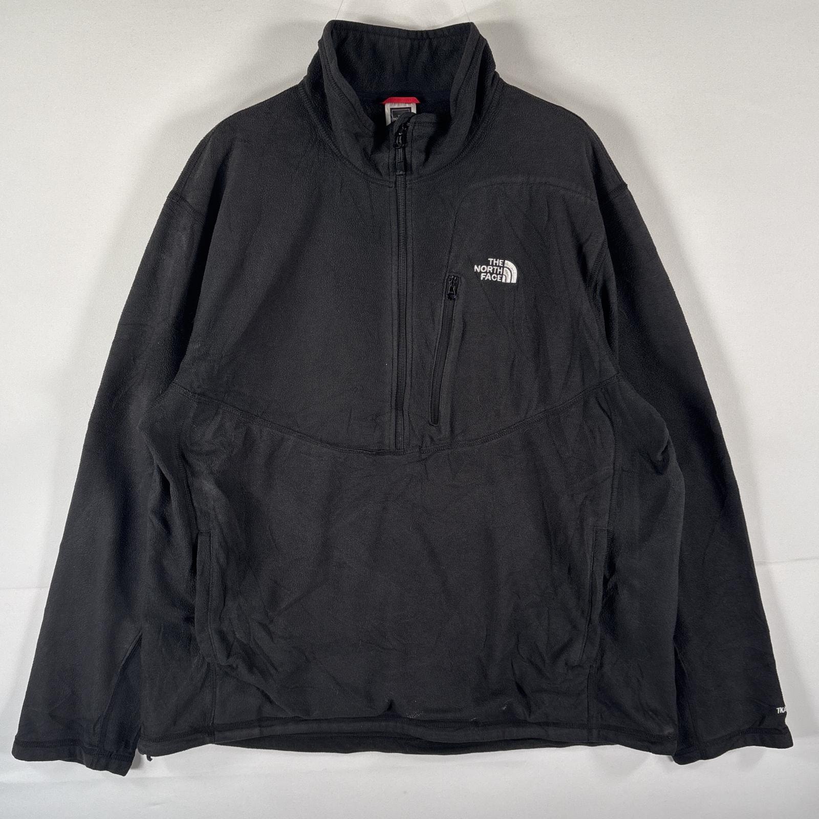 古着 ザ・ノースフェイス THE NORTH FACE フリーストレーナー ハーフジップ ワンポイントロゴ プルオーバー XL ブラック メンズ