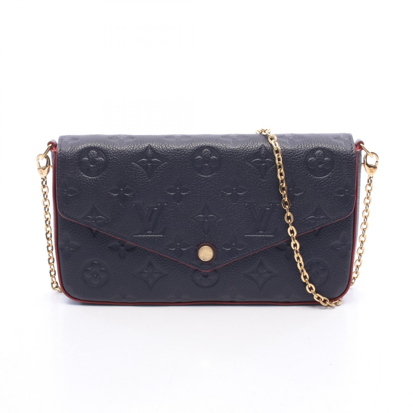 Louis Vuitton Monogram Empreinte Pochette Felicie "Marine Rouge"