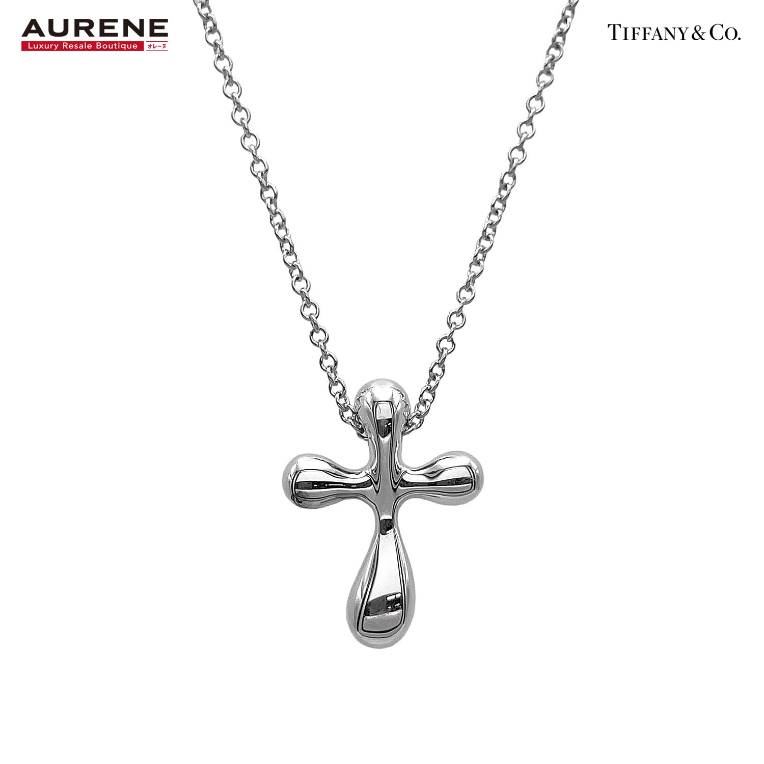 TIFFANY&Co. ティファニー スモールクロス ネックレス
 ペンダント エルサペレッティ ロザリオ SV925 シルバー 新品仕上済 レディース
 【中古】