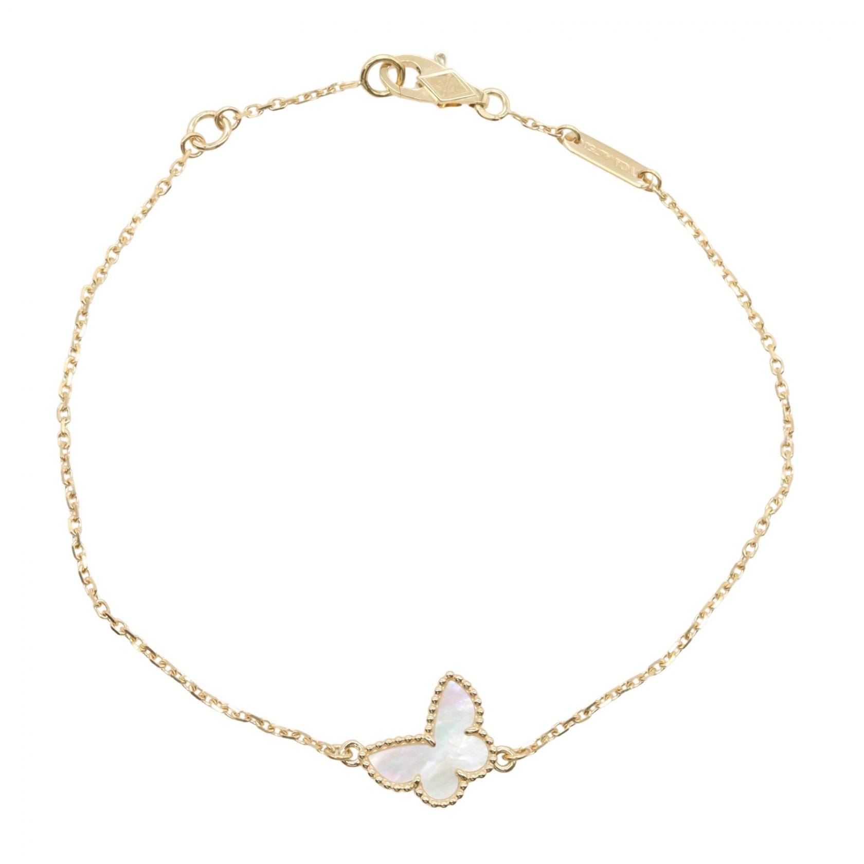 ヴァンクリーフ&アーペル Van Cleef & Arpels スウィートアルハンブラ パピヨンマザーオブパールブレスレット ブレスレット アクセサリー K18(イエローゴールド) マザーオブパール レディース ゴールド系