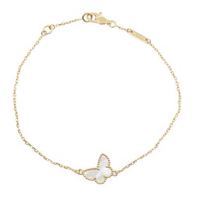 ヴァンクリーフ&アーペル Van Cleef & Arpels スウィートアルハンブラ パピヨンマザーオブパールブレスレット ブレスレット アクセサリー K18(イエローゴールド) マザーオブパール レディース ゴールド系