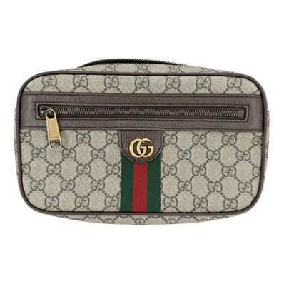 GUCCI グッチ ボディバッグ オフィディア ウエストバッグ ボディバッグ シェリーライン 574796 GGスプリームキャンバス レザー ベージュ ブラウン 茶 ゴールド金具 メンズ 美品【中古品】