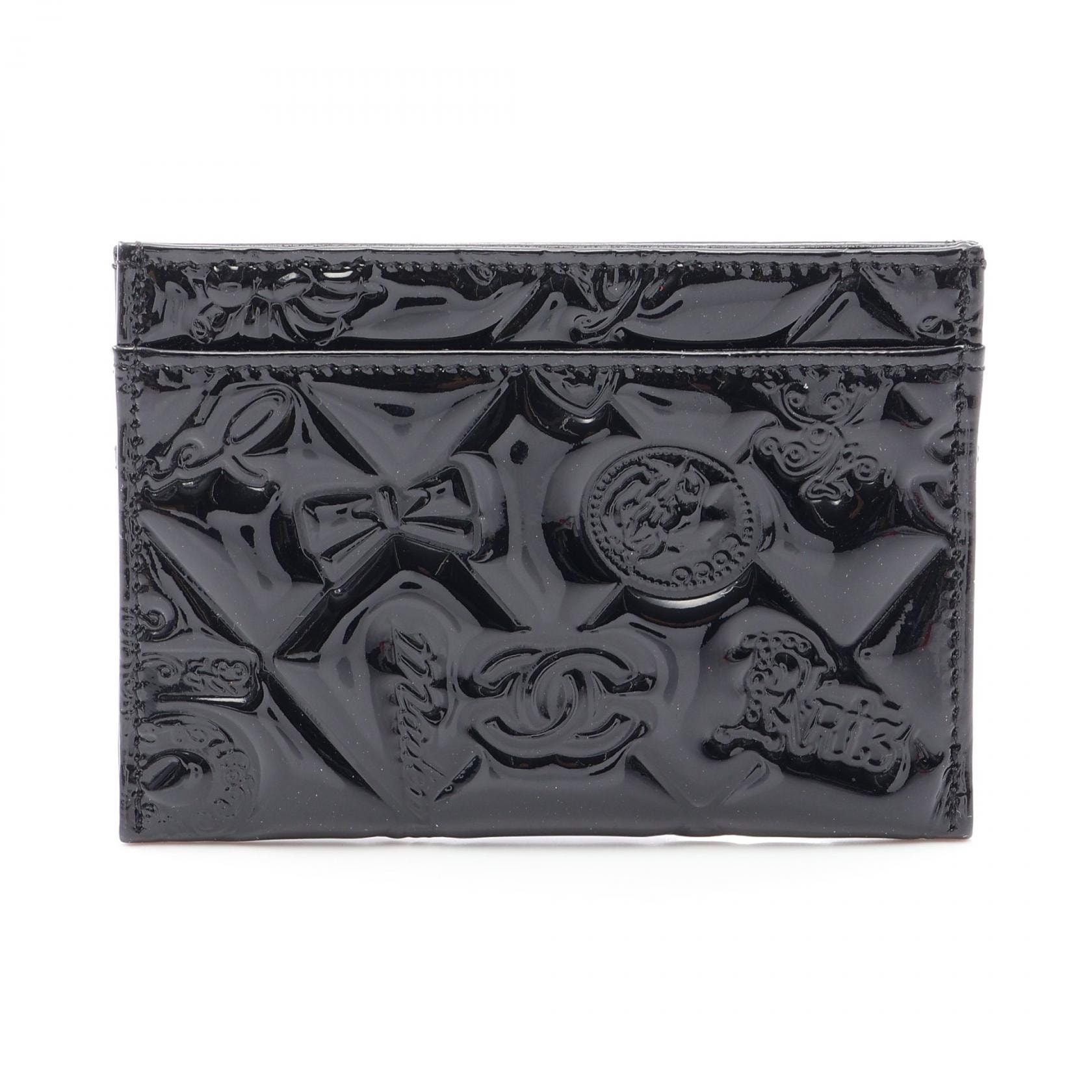 シャネル CHANEL アイコン カードケース アクセサリー パテントレザー レディース ブラック系 【中古】